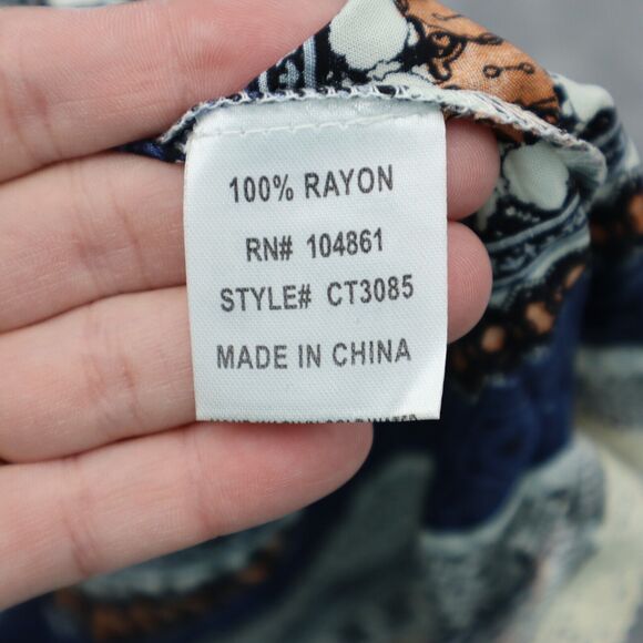 C.O.C Shirt Womens 3XL Multicolor Off The Shoulder Curvy Fit Rayon Eyelet - Picture 9 of 16